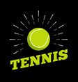 tennis sport ball logo icon sun burtst print hand vector image vector image