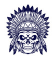 chief indian apache silhouette vector image vector image