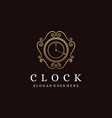 classic clock logo template vector image vector image