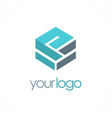 cube shape 3d company logo vector image