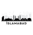 islamabad city skyline black and white silhouette vector image