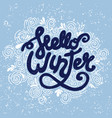 hello winter handwritten lettering vector image vector image