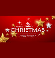 merry christmas message gold stars design vector image