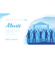 open air musical festival with fans and musicians vector image