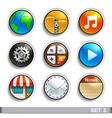 round button icons-set 3 vector image vector image