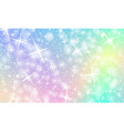 unicorn rainbow background holographic sky vector image