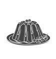 pudding icon badge dessert vector image vector image