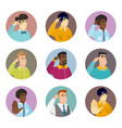 set of business characters in the circle vector image