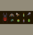 embroidery insects bee insect stitch patch vector image vector image
