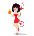 devil girl for halloween sexy she-devil vector image