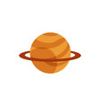 flat orange planet with ring icon vector image