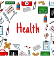 health care poster with medical icons vector image