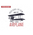 airplane emblem biplane label retro plane badges vector image