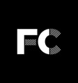 f c fc initial letter logo design template vector image