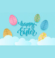 happy easter text lettering with cute color paper vector image vector image