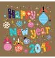 happy new year 2015 retro greeting card 2 vector image