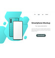 realistic smartphone landing mobile phone mockup vector image
