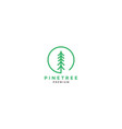 single pine trees green circle logo symbol icon vector image