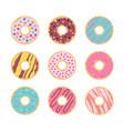 donut with sprinkles set vector image