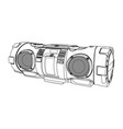 hifi stereo boombox sketch high quality vector image vector image