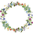 image of flowering summer wreath from various vector image