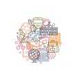 school concept with icons and signs in line style vector image vector image