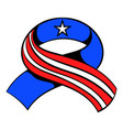 ribbon in the usa flag colors icon cartoon vector image vector image