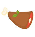 roasted chicken leg spicy drumstick with leaf vector image