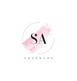 sa s a watercolor letter logo design vector image