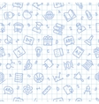 school seamless pattern on the squared sheet vector image
