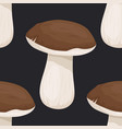seamless pattern with bolete mushroom vector image vector image