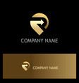position gps point arrow gold logo vector image