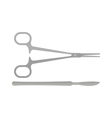 surgical tools for operations scalpel and clamp vector image