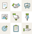 business icons in outline style vector image vector image