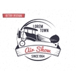 airshow stamp biplane label retro airplane vector image vector image
