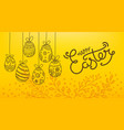 easter eggs 3d and in doodle style holiday banner vector image