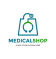 medical shop logo template vector image vector image