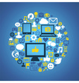 round social media concept vector image vector image