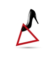 shoes in the warning sign vector image vector image