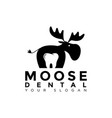 moose and dental logo design idea vector image