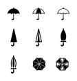 black umbrella icon set vector image vector image