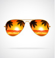 cool aviator sunglasses sunset beach gold frames vector image vector image