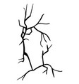 ground cracks breaks on land surface from vector image