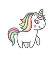 cute cartoon unicorn character icon on white vector image