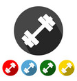 fitness flat style icon with long shadow vector image vector image