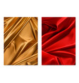gold and red textures foil fabric 3d realistic vector image vector image