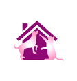 pet house cat and dog logo vector image