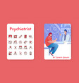 banner psychiatrist and linear icons set vector image vector image