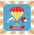 vintage greeting card with hot air balloons vector image