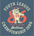 bulldog football team vector image vector image